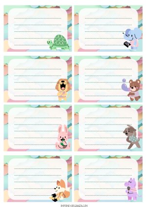 Etiqueta Escolar Animales